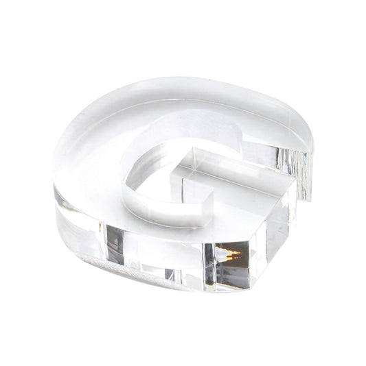 Clear G Acrylic Napkin Weight - Tara Wilson Designs