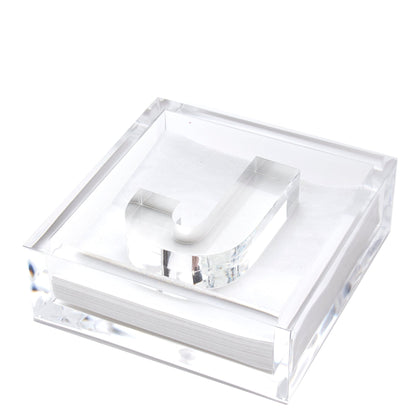 Clear J Acrylic Napkin Weight - Tara Wilson Designs