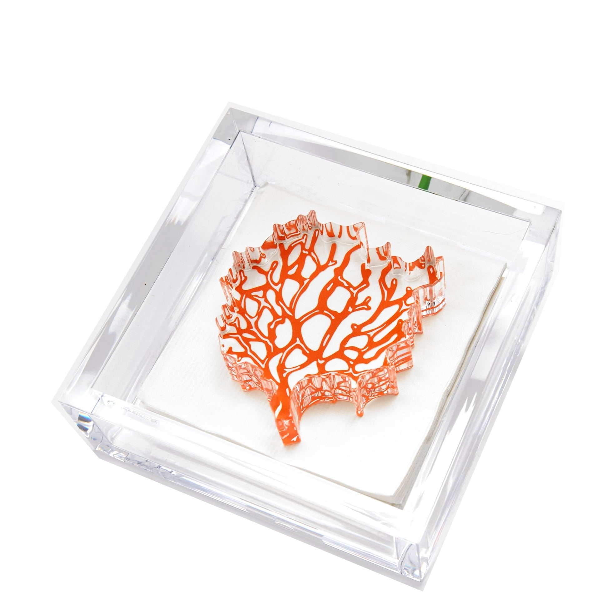 Coral Acrylic Cocktail Napkin Holder - Tara Wilson Designs