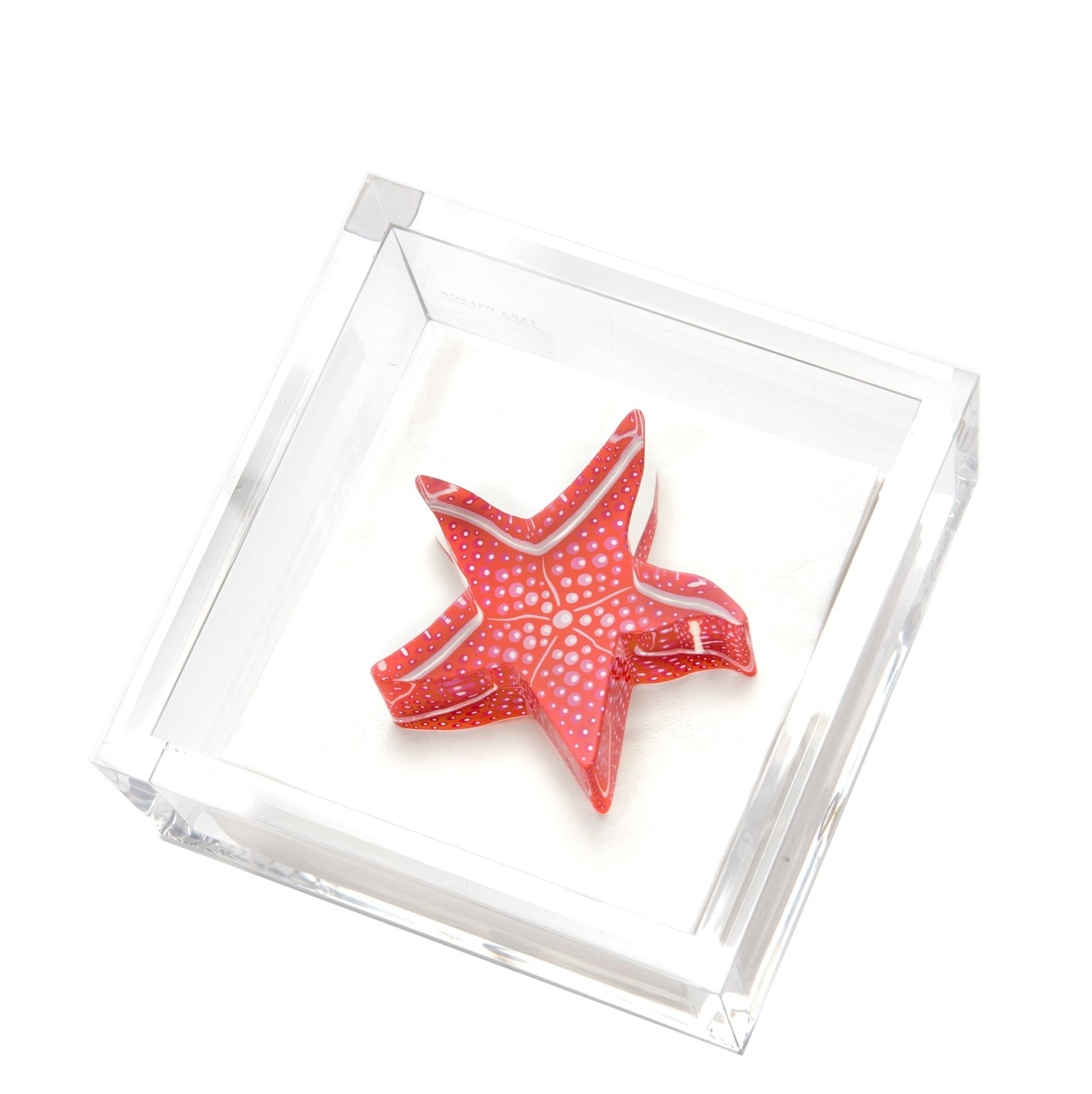 Coral Starfish Acrylic Cocktail Napkin Holder - Tara Wilson Designs