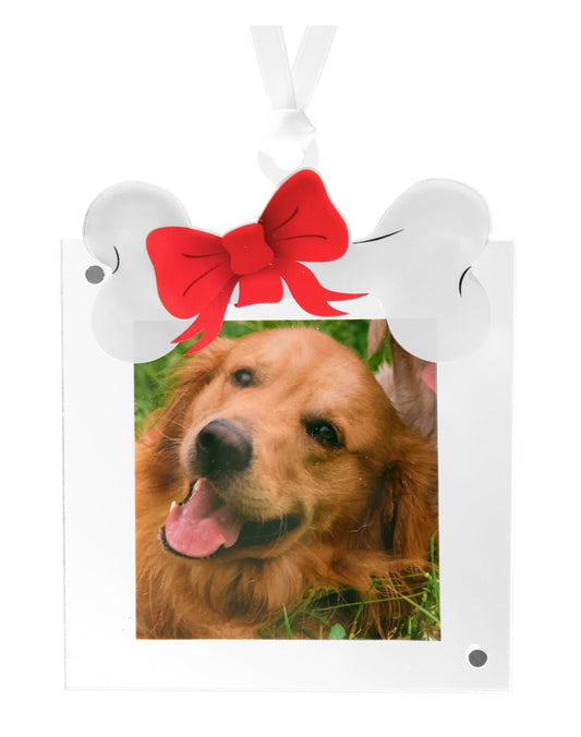 Dog Bone Acrylic Photo Ornament - Tara Wilson Designs
