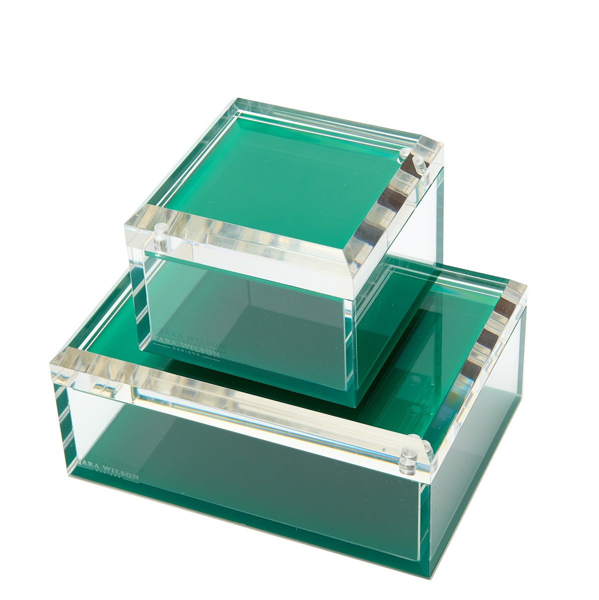 Green Acrylic 4" x 4" Photo Box - Tara Wilson Designs