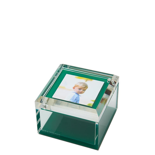 Green Acrylic 4" x 4" Photo Box - Tara Wilson Designs
