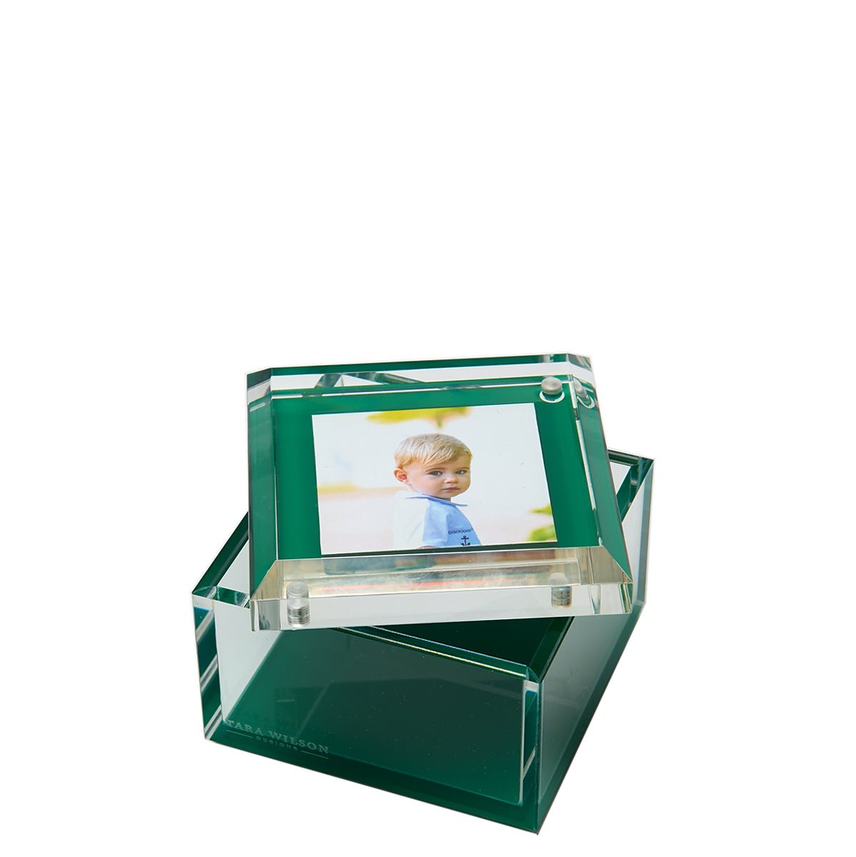 Green Acrylic 4" x 4" Photo Box - Tara Wilson Designs