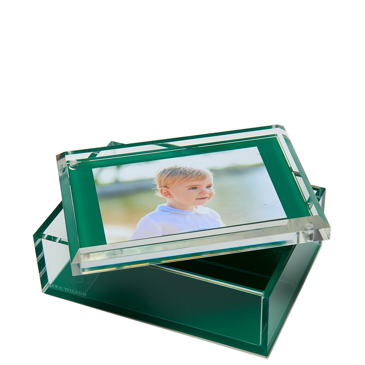 Green Acrylic 5" x 7" Photo Box - Tara Wilson Designs