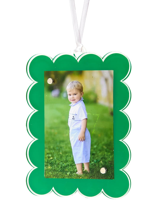 Green Acrylic Double - Sided Scallop Ornament - Tara Wilson Designs
