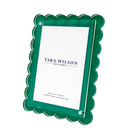 Green Acrylic Scallop Frame - Tara Wilson Designs