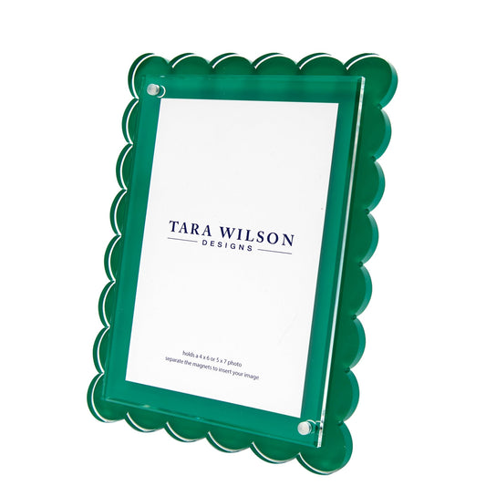 Green Acrylic Scallop Frame - Tara Wilson Designs