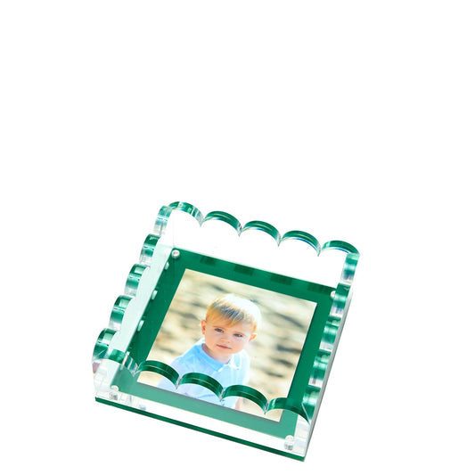 Green Acrylic Small Scallop Photo Tray - Tara Wilson Designs