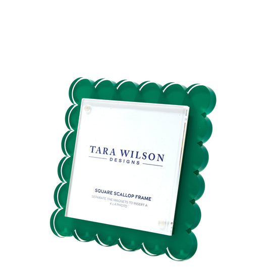 Green Acrylic Square Scallop Frame - Tara Wilson Designs