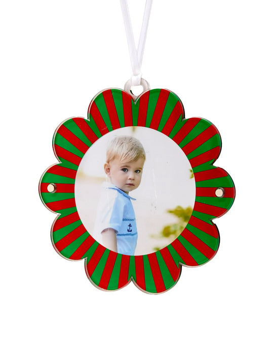 Green & Red Acrylic Double - Sided Daisy Ornament - Tara Wilson Designs
