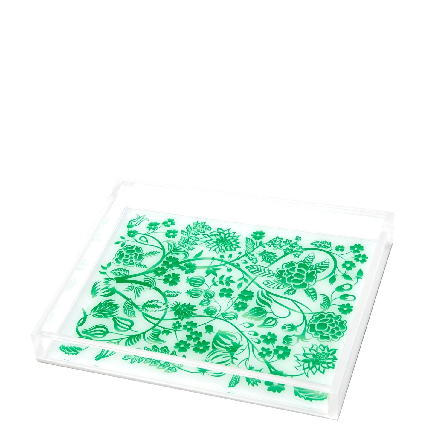 Green Toile Acrylic Tray - Tara Wilson Designs