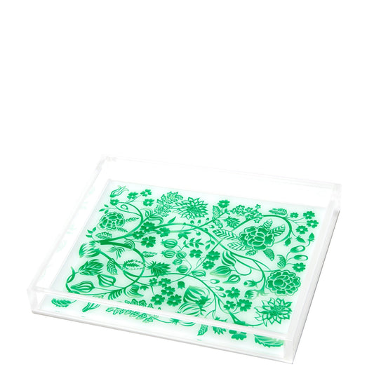 Green Toile Acrylic Tray - Tara Wilson Designs