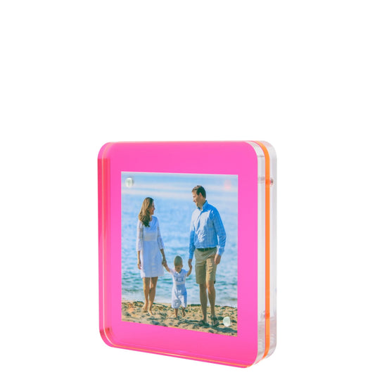 Hot Pink Acrylic 4" x 4" Flip Frame - Tara Wilson Designs