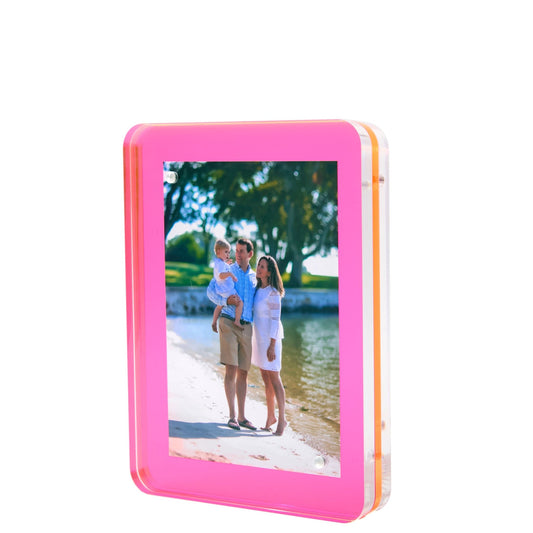 Hot Pink Acrylic 4" x 6" Flip Frame - Tara Wilson Designs