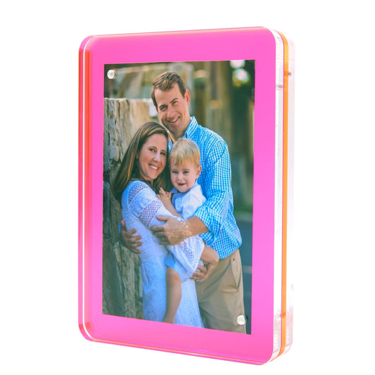 Hot Pink Acrylic 5" x 7" Flip Frame - Tara Wilson Designs