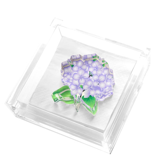 Hydrangea Acrylic Cocktail Napkin Holder - Tara Wilson Designs