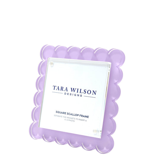 Lavender Acrylic Square Scallop Frame - Tara Wilson Designs