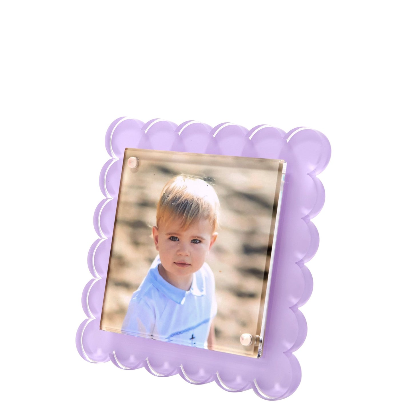 Lavender Acrylic Square Scallop Frame - Tara Wilson Designs