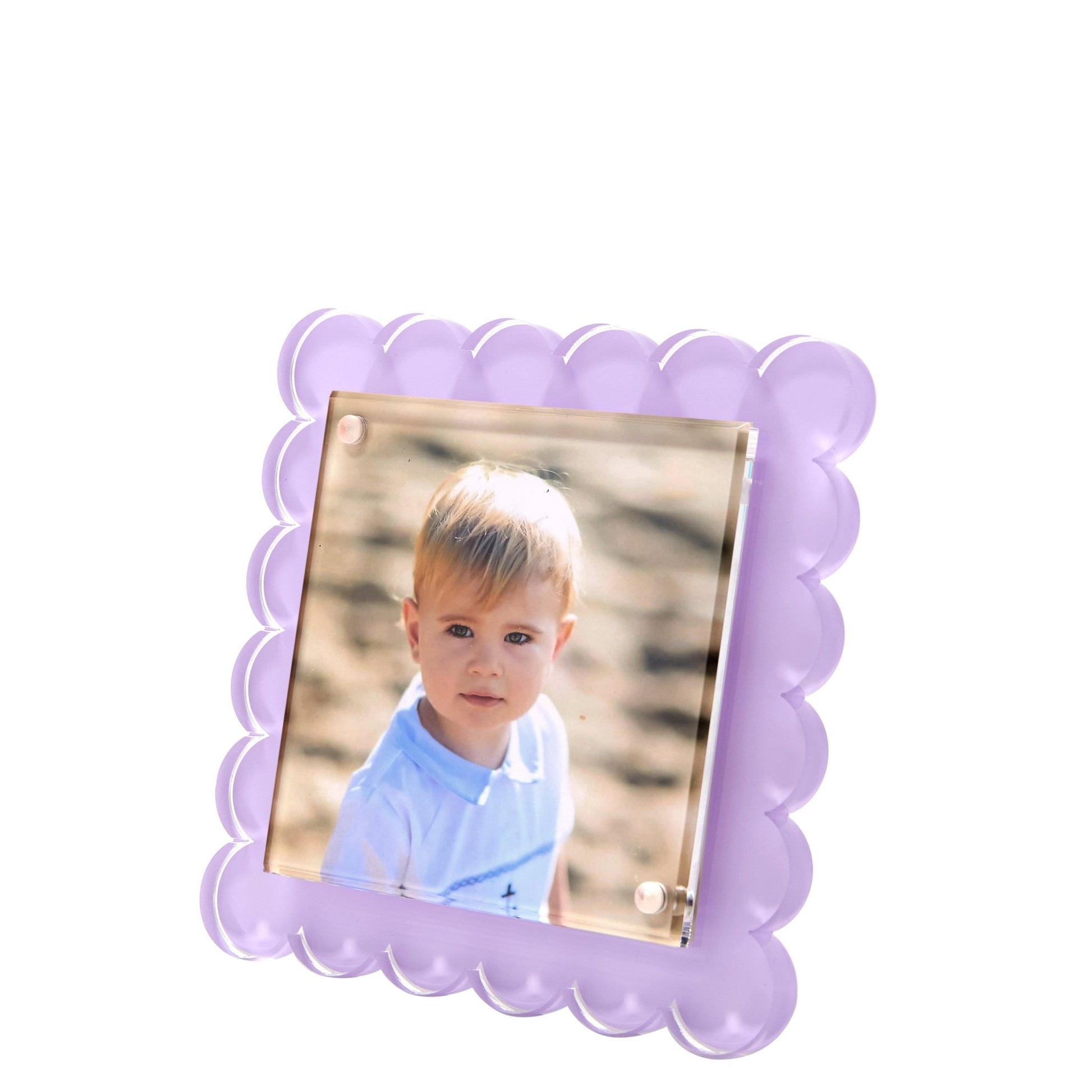 Lavender Acrylic Square Scallop Frame - Tara Wilson Designs