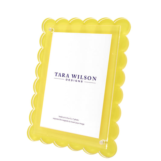 Lemon Yellow Acrylic Scallop Frame - Tara Wilson Designs