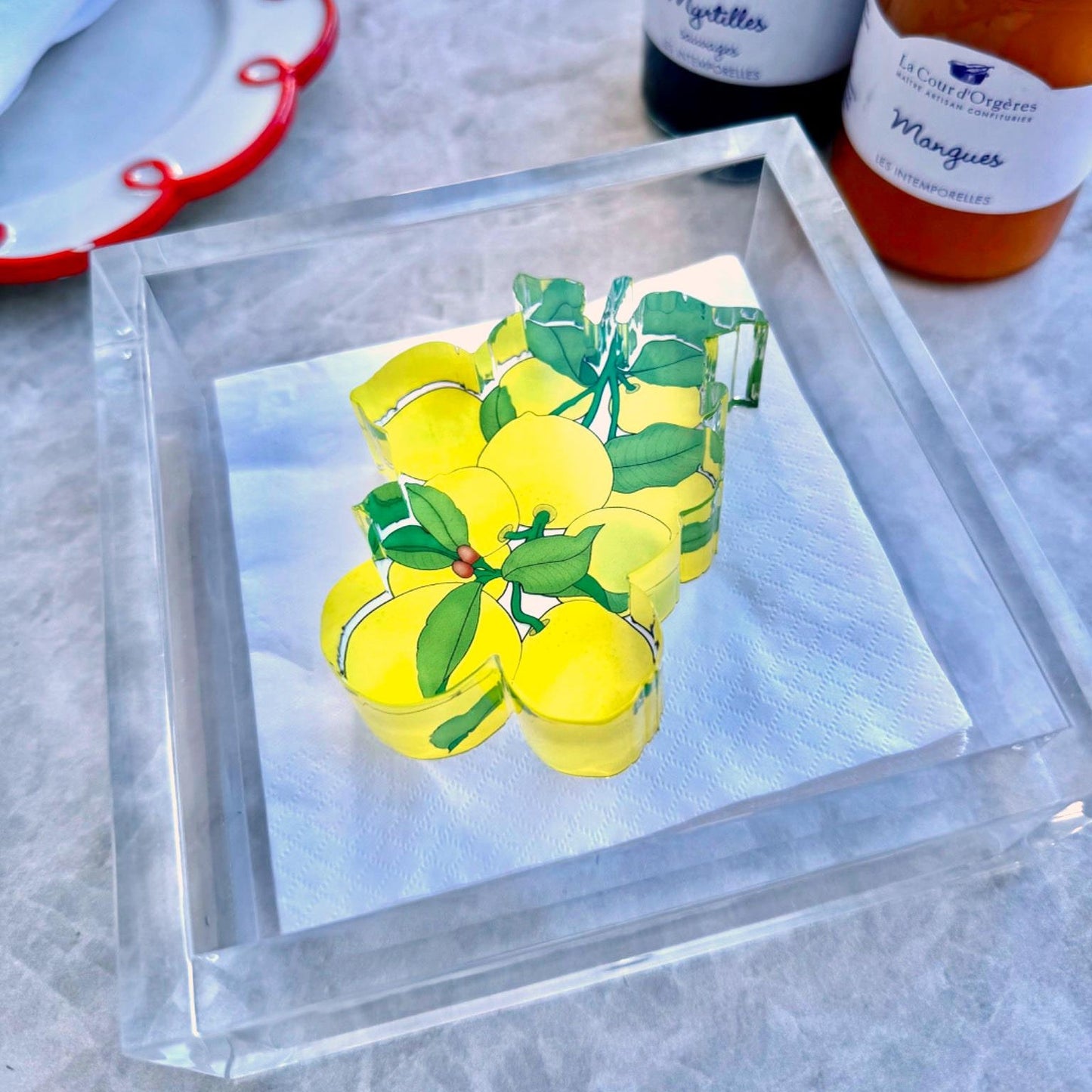 Lemons Acrylic Cocktail Napkin Holder - Tara Wilson Designs