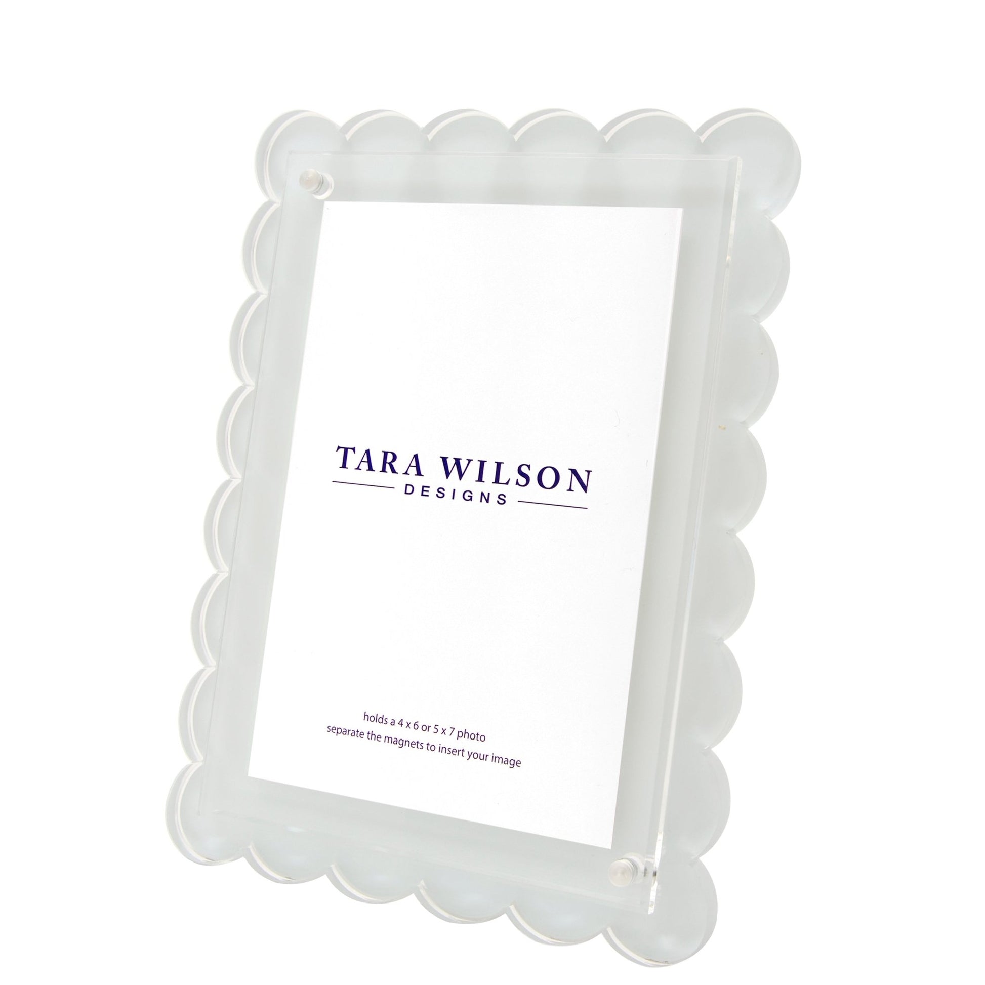 Light Grey Acrylic Scallop Frame - Tara Wilson Designs