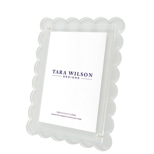Light Grey Acrylic Scallop Frame - Tara Wilson Designs