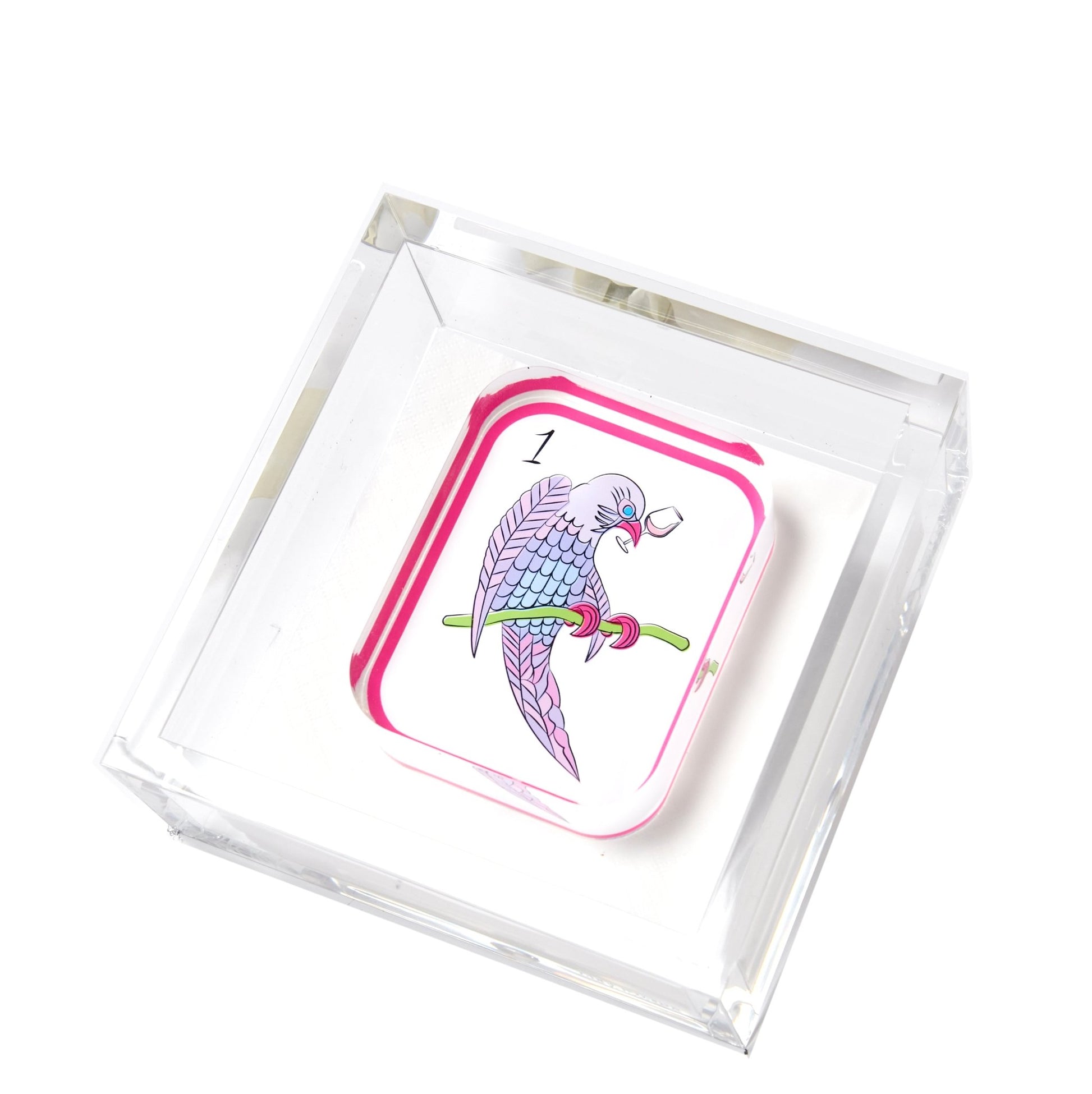 Mahjong Birdie Bam Acrylic Cocktail Napkin Holder - Tara Wilson Designs