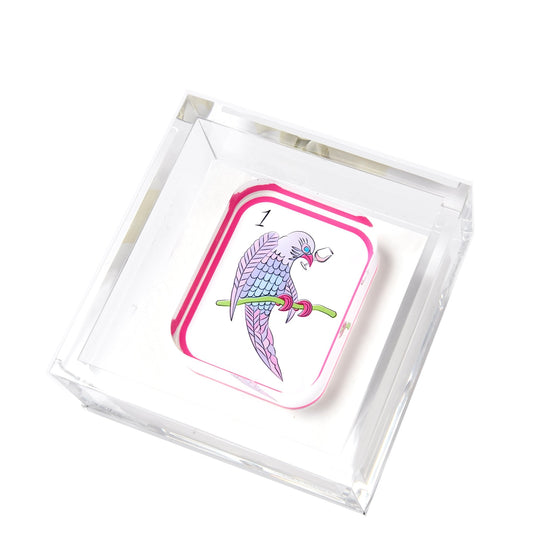 Mahjong Birdie Bam Acrylic Cocktail Napkin Holder - Tara Wilson Designs