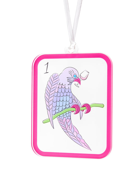 Mahjong Birdie Bam Acrylic Ornament - Tara Wilson Designs