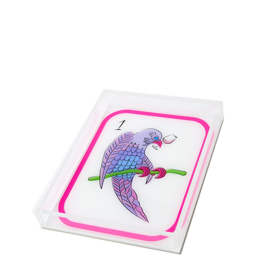 Mahjong Birdie Bam Acrylic Tray - Tara Wilson Designs