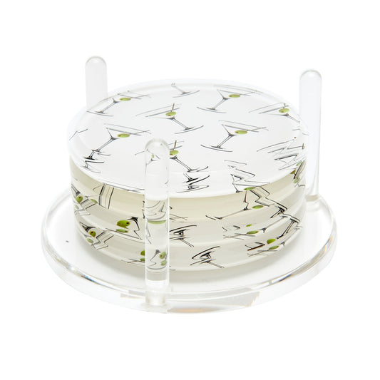 Martini Glass Acrylic Drink Coasters - Tara Wilson Designs