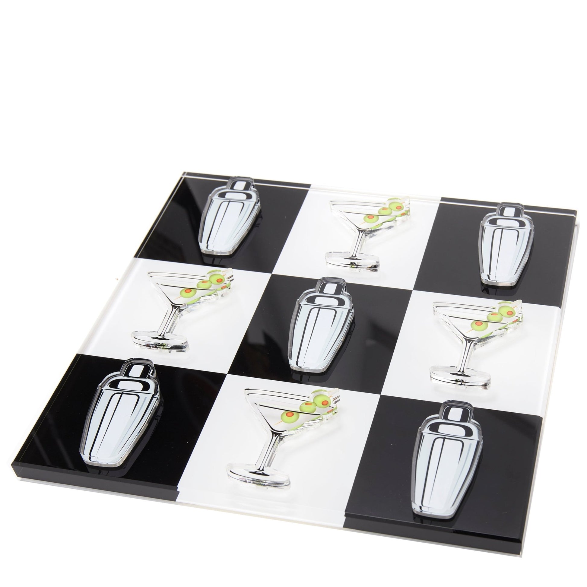 Martini Glass & Shaker Acrylic Tic Tac Toe - Tara Wilson Designs