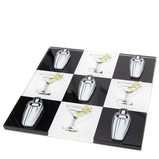 Martini Glass & Shaker Acrylic Tic Tac Toe - Tara Wilson Designs