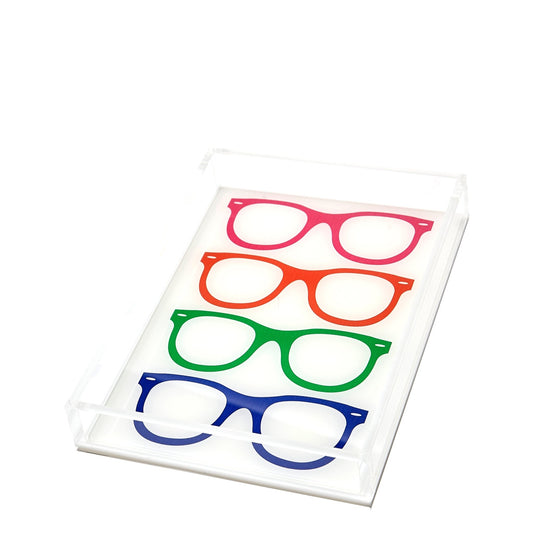 Multicolor Acrylic Glasses Tray - Tara Wilson Designs