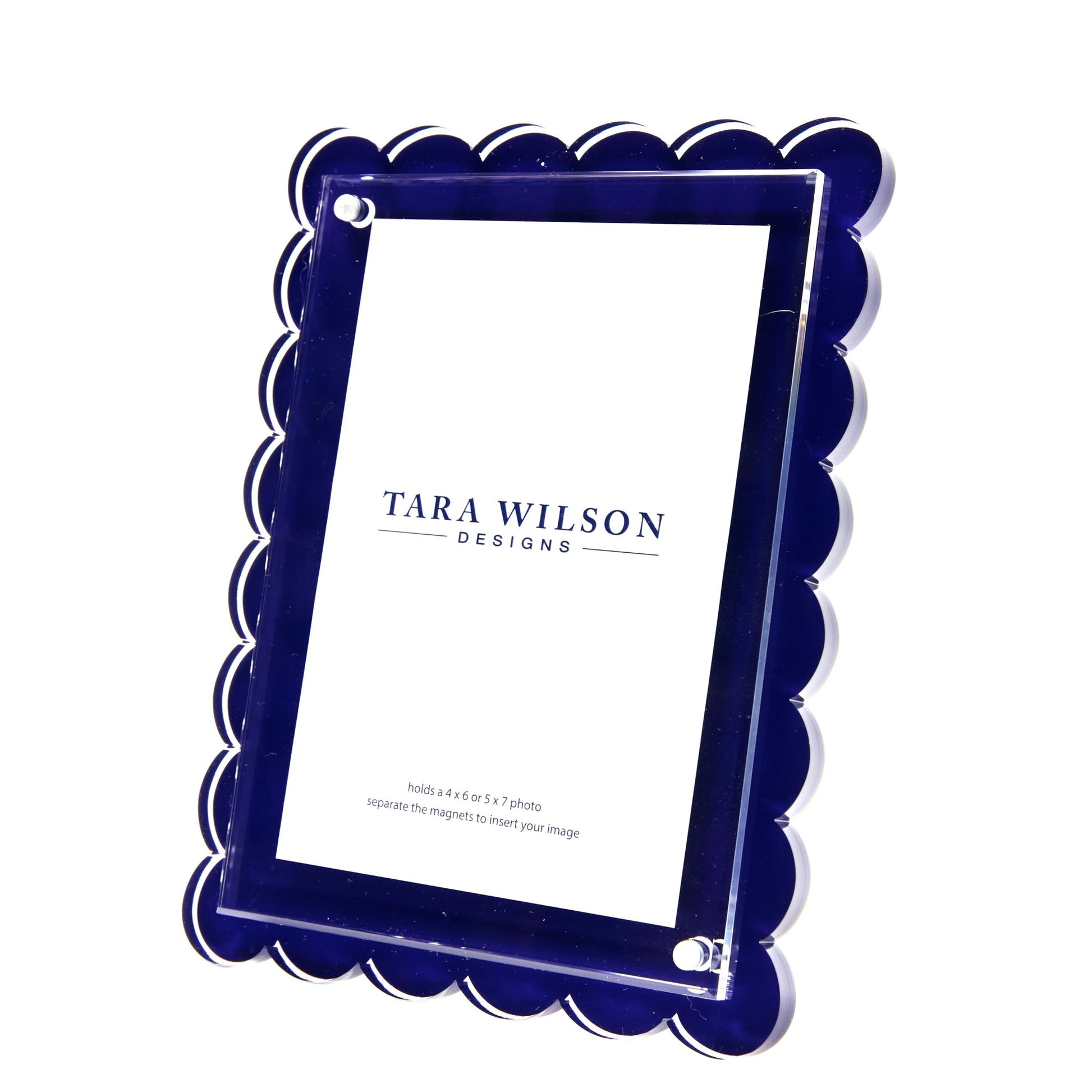 Navy Acrylic Scallop Frame - Tara Wilson Designs