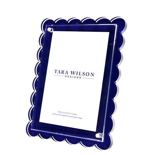Navy Acrylic Scallop Frame - Tara Wilson Designs