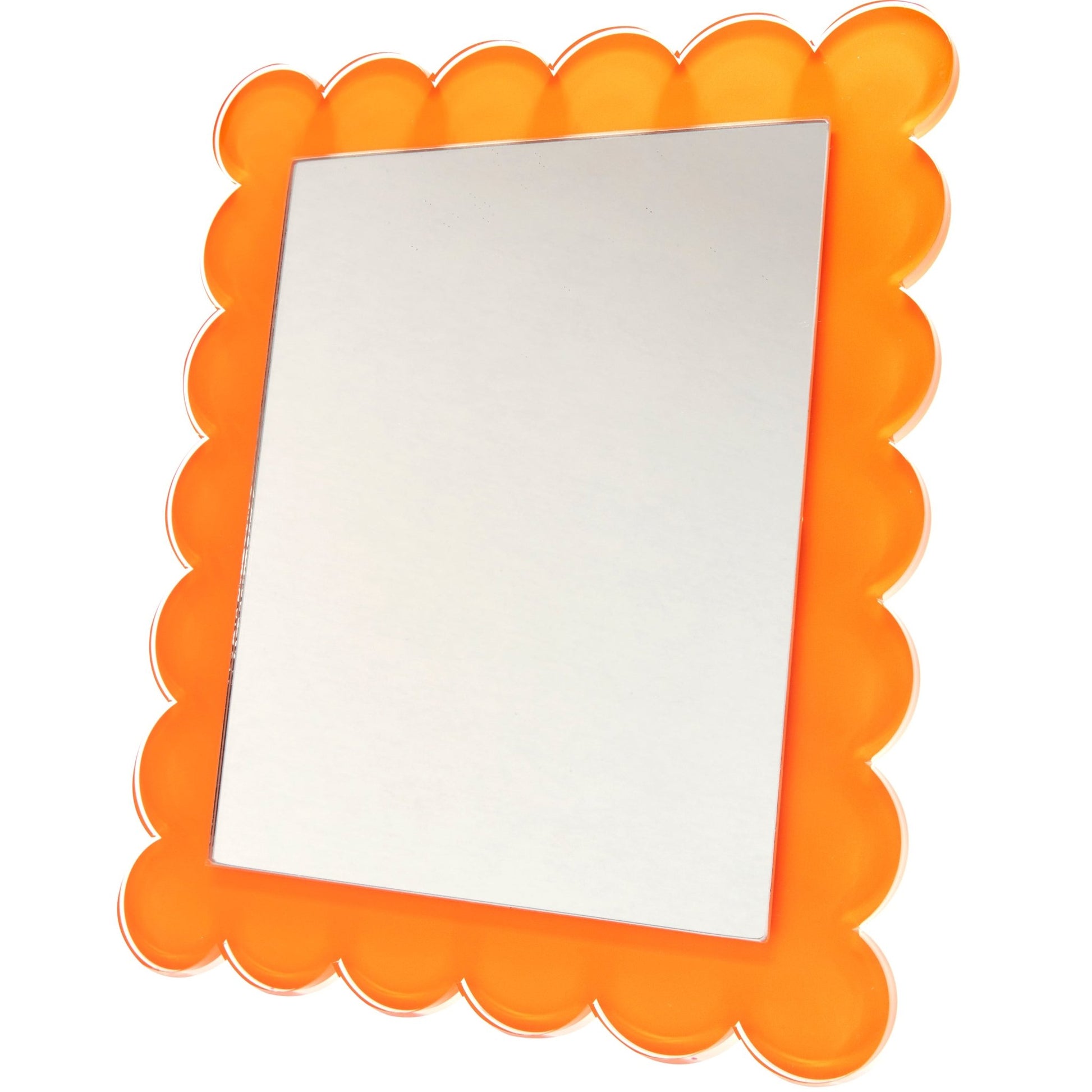 Orange Acrylic 11" x 13" Scallop Mirror - Tara Wilson Designs