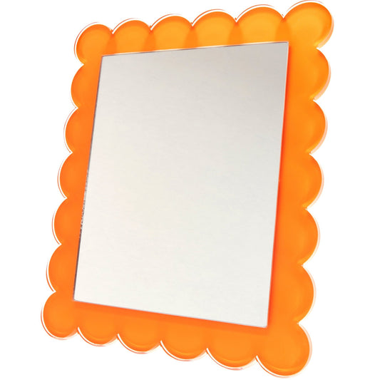Orange Acrylic 11" x 13" Scallop Mirror - Tara Wilson Designs