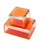 Orange Acrylic 4" x 4" Photo Box - Tara Wilson Designs