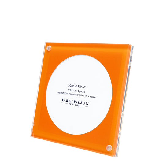 Orange Acrylic 5" x 5" Square Frame - Tara Wilson Designs