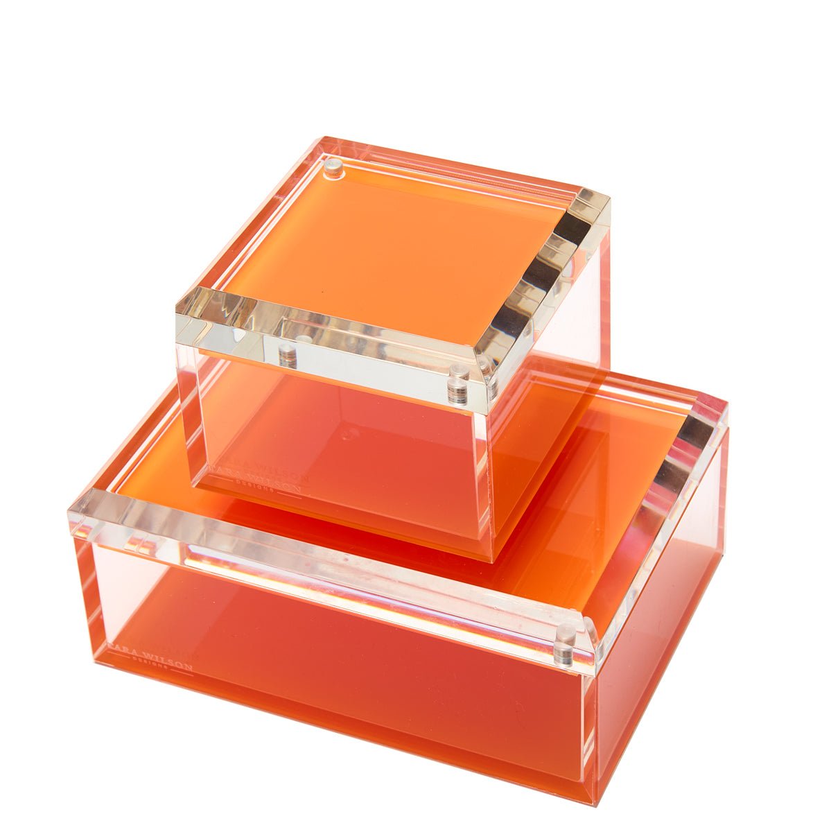 Orange Acrylic 5" x 7" Photo Box - Tara Wilson Designs