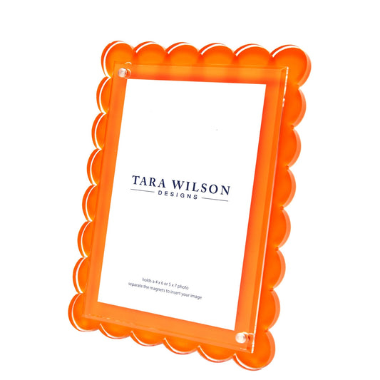 Orange Acrylic Scallop Frame - Tara Wilson Designs