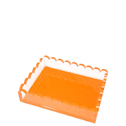 Orange Acrylic Scallop Tray - Tara Wilson Designs