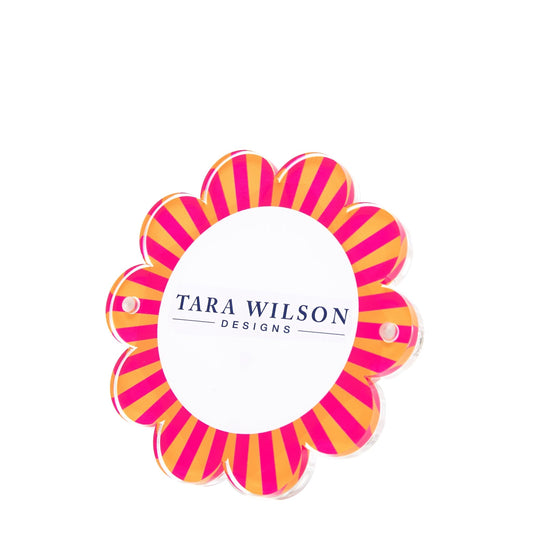Orange & Pink Acrylic Daisy Frame - Tara Wilson Designs