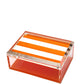 Orange & White Stripe Acrylic 5" x 7" Photo Box - Tara Wilson Designs