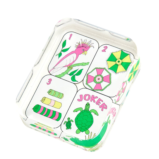 Palm Beach Mahjong Tiles Acrylic Napkin Weight - Tara Wilson Designs