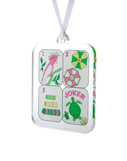 Palm Beach Mahjong Tiles Acrylic Ornament - Tara Wilson Designs