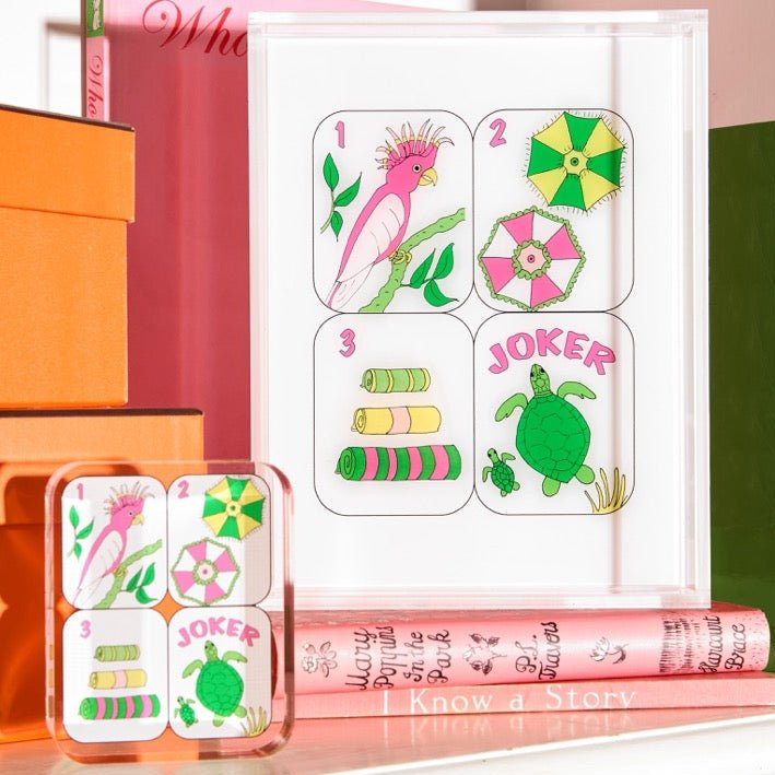 Palm Beach Mahjong Tiles Acrylic Tray - Tara Wilson Designs